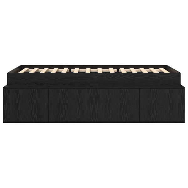 Bettrahmen 80x200 cm Schwarz Eichenoptik
