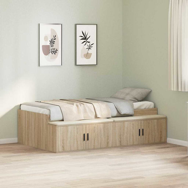 Bettrahmen Sonoma-Eiche 80x200 cm mit Stauraum