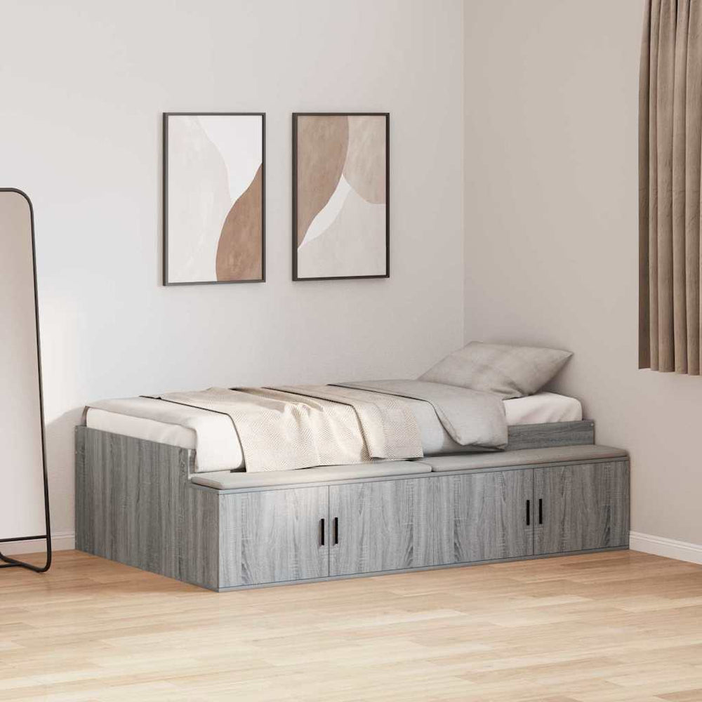 Bettrahmen mit Stauraum Sonoma Grau 80x200 cm