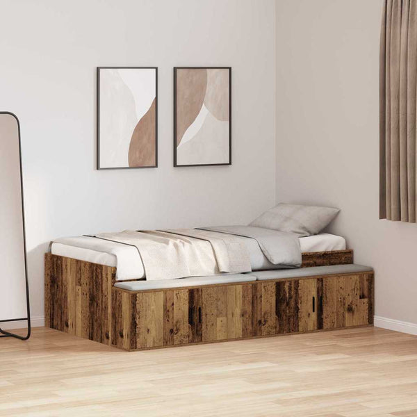 Bettrahmen Altholz mit Schubladen 80x200 cm
