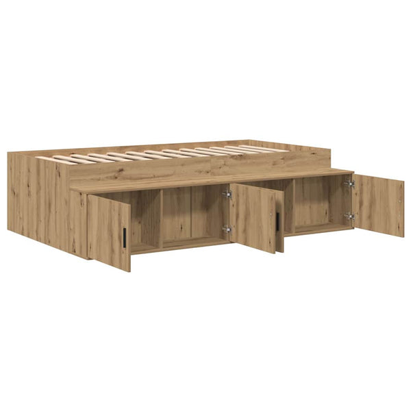 Bettrahmen Artisan Eiche 80x200 cm mit Stauraum