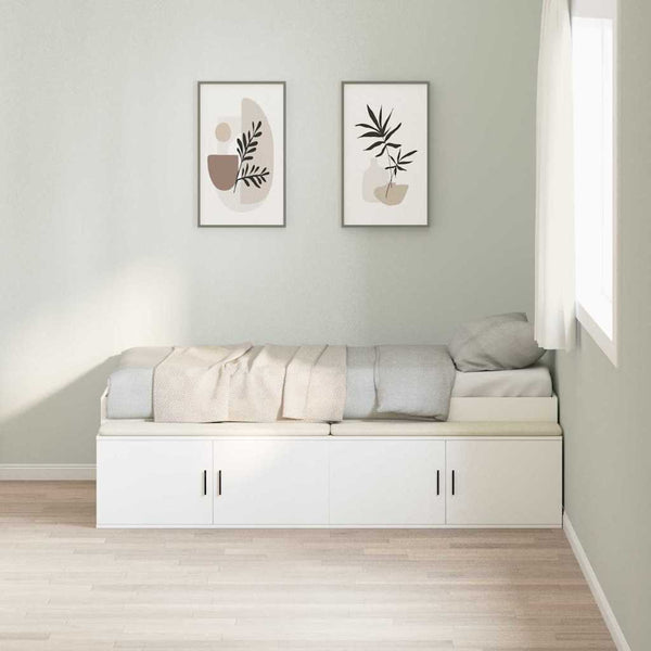 Bettrahmen mit Schubladen Weiß 70x190 cm