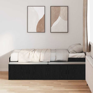 Bettrahmen Schwarz Eiche 70x190 cm