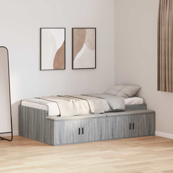 Bettrahmen mit Stauraum 70x190 cm Grau