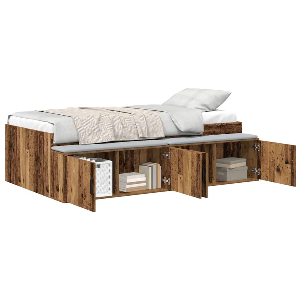 vidaXL Cadre de lit avec tiroirs en bois de récupération 70 x 190 cm, matériau à base de bois