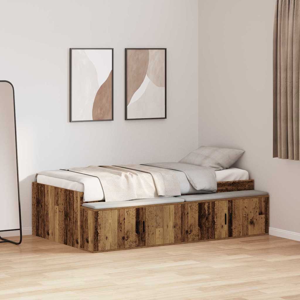 Bettrahmen Artisan-Eiche 70x190 cm mit Stauraum