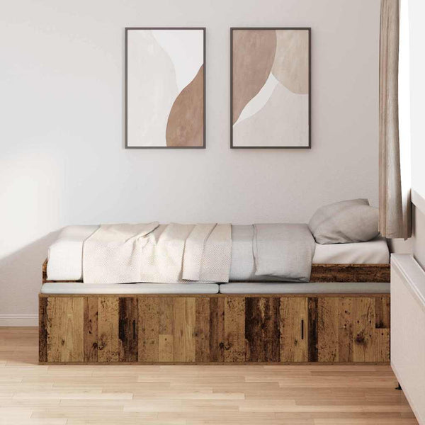 Bettrahmen Artisan-Eiche 70x190 cm mit Stauraum