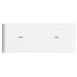 Weißes Bettgestell 98,5x200 cm mit Kopfteil