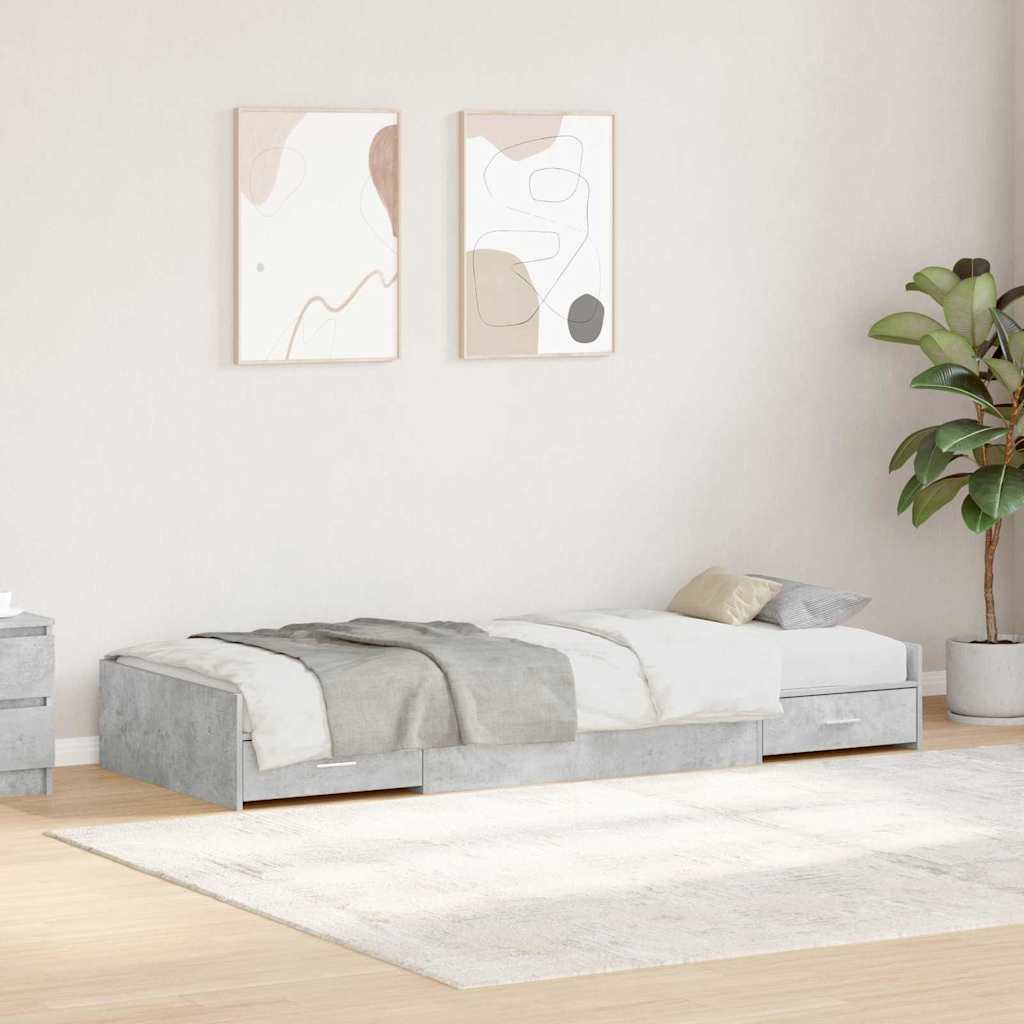 Bettrahmen mit Kopfteil Grau 98,5x200 cm