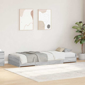 Bettrahmen mit Kopfteil 90x190 cm Grau