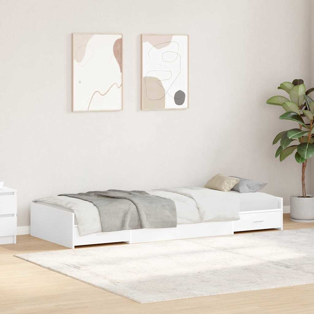 Bettrahmen Weiß 75x190 cm mit Kopfteil