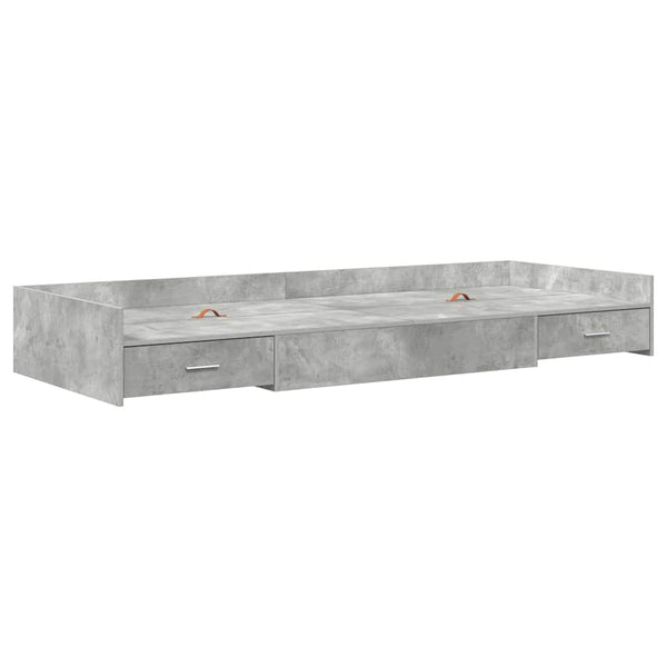 Bettrahmen mit Kopfteil Beton Grau 75x190 cm