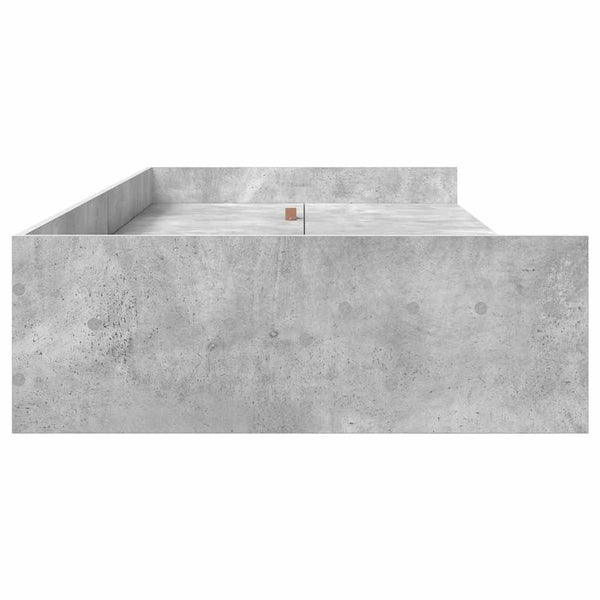 Bettrahmen mit Kopfteil Beton Grau 75x190 cm