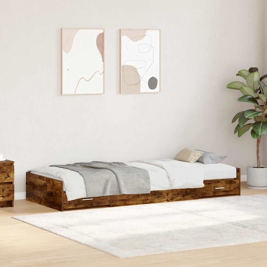 Bettrahmen Geräucherte Eiche 75x190 cm