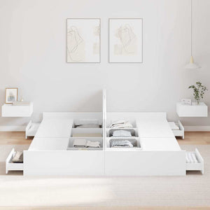 Bettgestell mit Stauraum Weiß 200x200 cm
