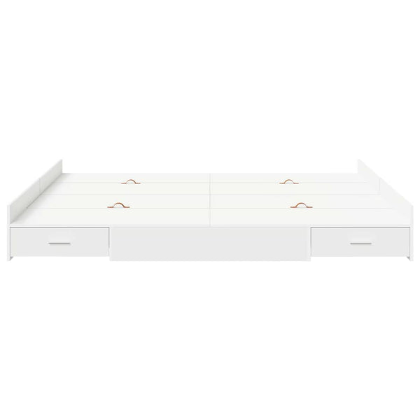 Bettgestell mit Stauraum Weiß 200x200 cm