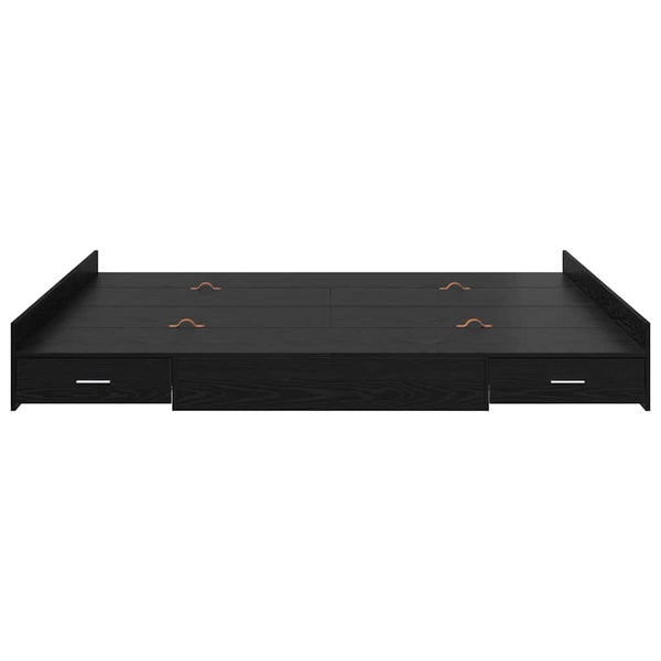 Aufbewahrungsbettgestell 200x200 cm, Schwarz Eiche