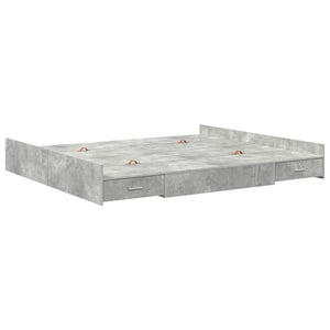 Bettgestell mit Stauraum Betongrau 200x200 cm