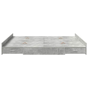 Bettgestell mit Stauraum Betongrau 200x200 cm