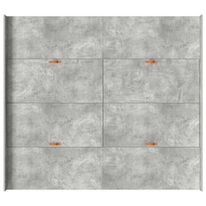 Bettgestell mit Stauraum Betongrau 200x200 cm