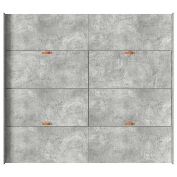 Bettgestell mit Stauraum Betongrau 200x200 cm
