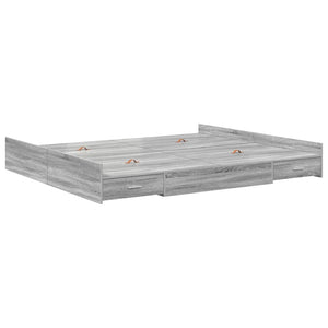 Aufbewahrungsbettgestell 200x200 Graues Sonoma