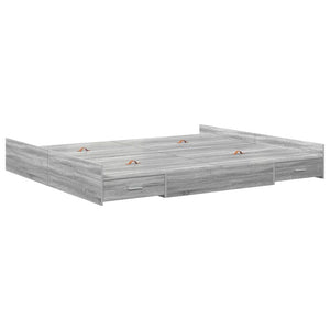 Aufbewahrungsbettgestell 200x200 Graues Sonoma