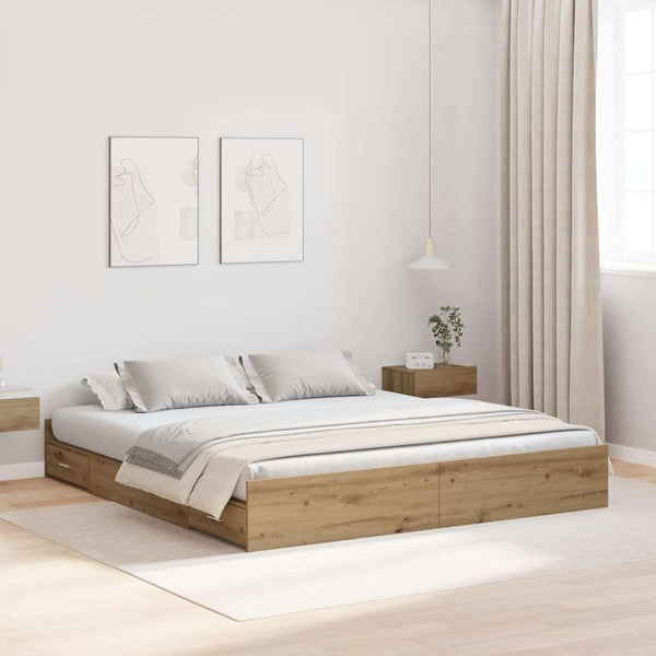 Aufbewahrungsbettgestell Eiche 200x200 cm