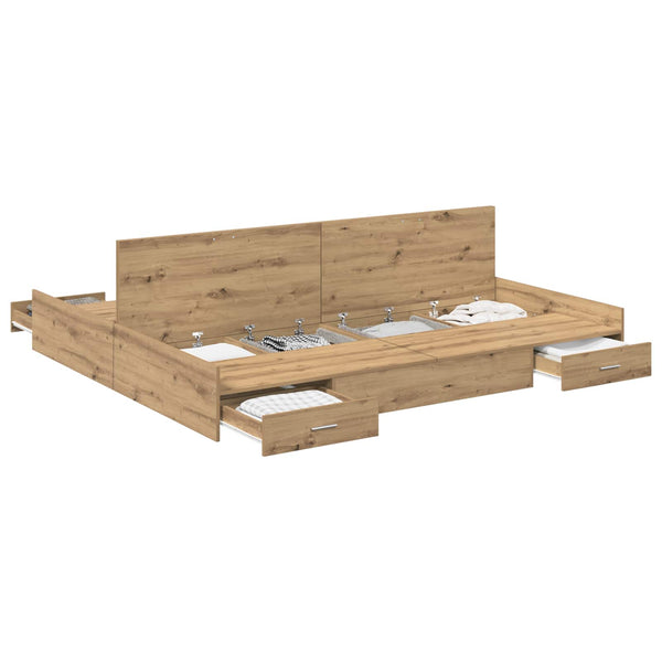 Aufbewahrungsbettgestell Eiche 200x200 cm