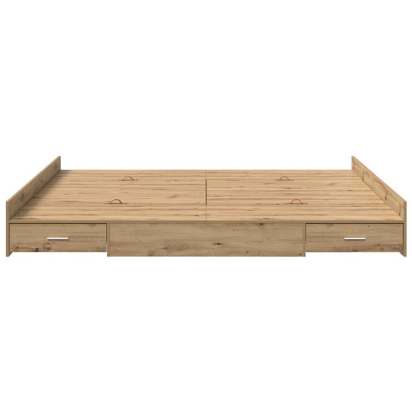 Aufbewahrungsbettgestell Eiche 200x200 cm