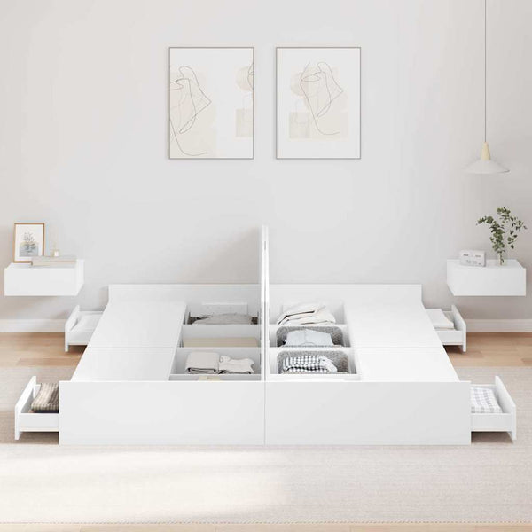 Bettgestell mit Stauraum Weiß 180x200 cm