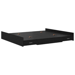 Aufbewahrungsbettgestell 180x200 cm Schwarz Eiche