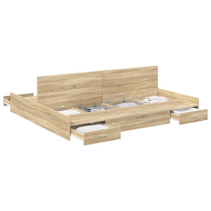Bettgestell mit Stauraum Sonoma-Eiche 180x200