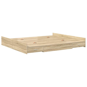 Bettgestell mit Stauraum Sonoma-Eiche 180x200