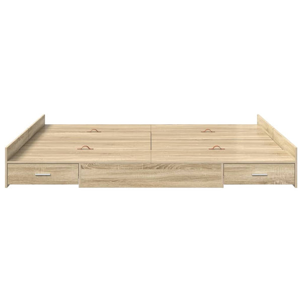 Bettgestell mit Stauraum Sonoma-Eiche 180x200
