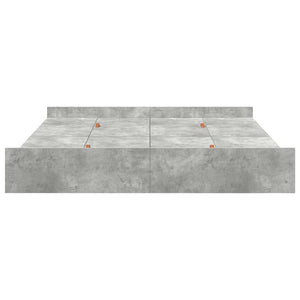 Bettgestell mit Stauraum Beton Grau 180x200