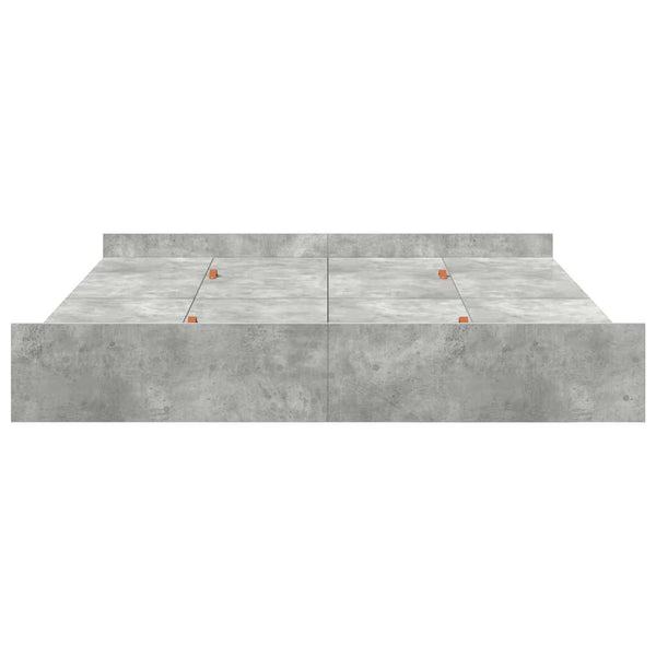 Bettgestell mit Stauraum Beton Grau 180x200