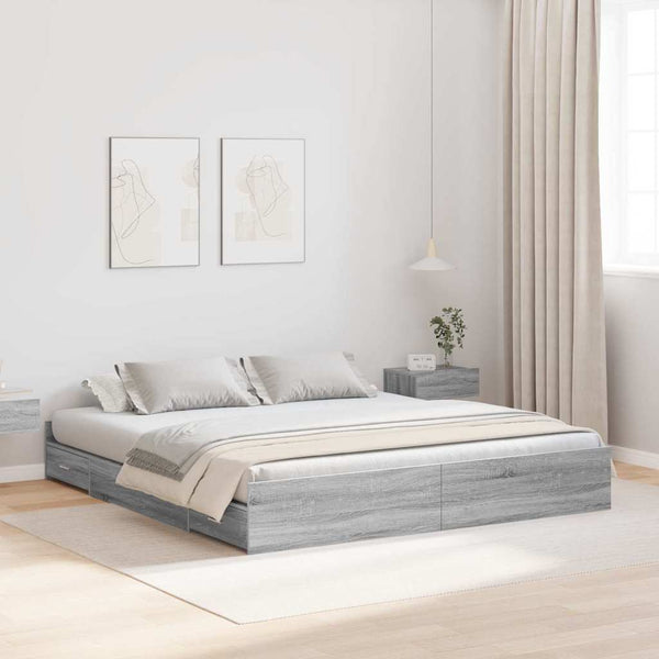 Aufbewahrungsbett 180x200 cm Grau
