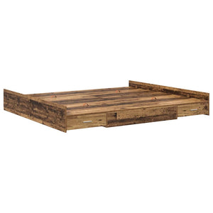 Bettgestell Altholz 180x200 cm mit Stauraum