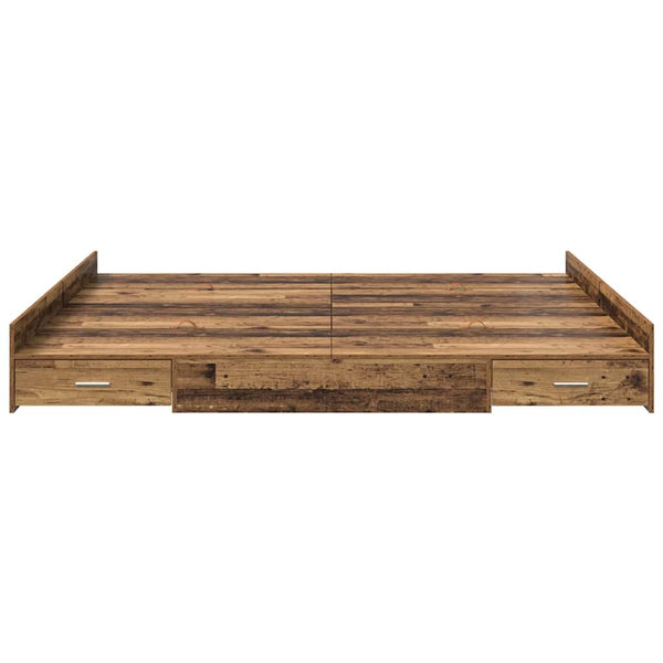 Bettgestell Altholz 180x200 cm mit Stauraum