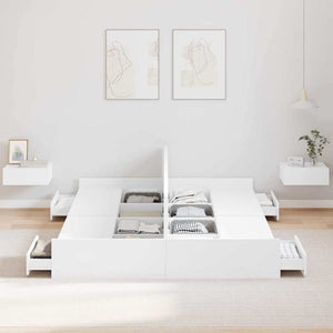 Bettgestell mit Stauraum Weiß 160x200 cm