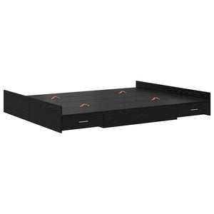 Bettgestell mit Stauraum 160x200 cm Eiche Schwarz