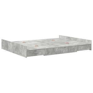 Bettgestell mit Stauraum Beton Grau 160x200 cm