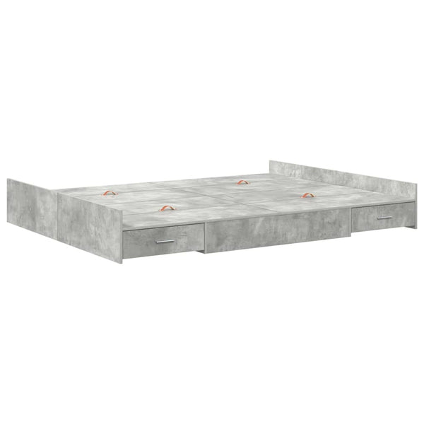 Bettgestell mit Stauraum Beton Grau 160x200 cm