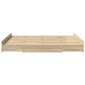 Bettgestell mit Stauraum Sonoma-Eiche 150x200 cm