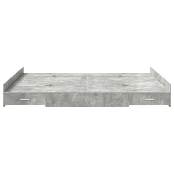 Bettgestell mit Stauraum 150x200 cm Betongrau