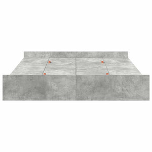 Bettgestell mit Stauraum 150x200 cm Betongrau