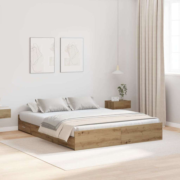 Aufbewahrungsbettgestell 150x200 cm Artisan-Eiche