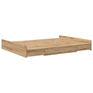 Aufbewahrungsbettgestell 150x200 cm Artisan-Eiche