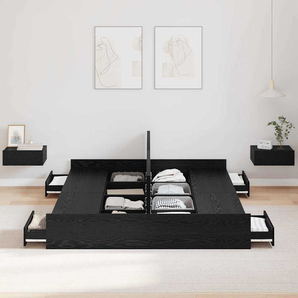 Bettgestell mit Stauraum 140x200 cm Eichen-Optik
